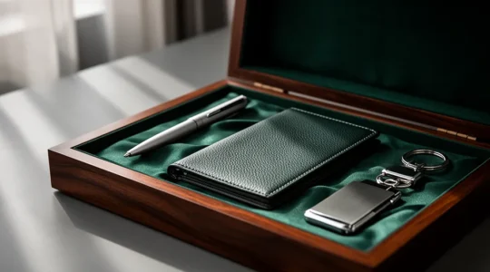 Coffret cadeau d'entreprise premium avec emballage de luxe et personnalisation subtile