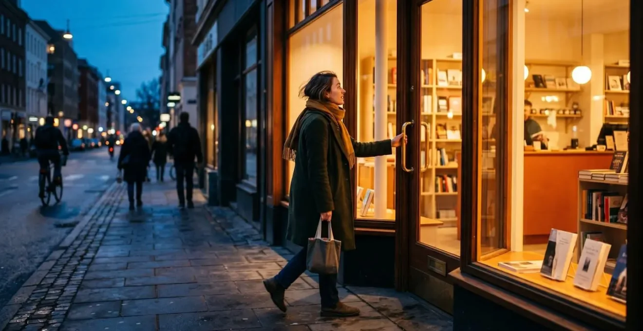 Façade moderne de boutique avec vitrine élégante créant une transition harmonieuse entre extérieur et intérieur